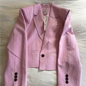MAEVE | pink pinstriped suit jacket